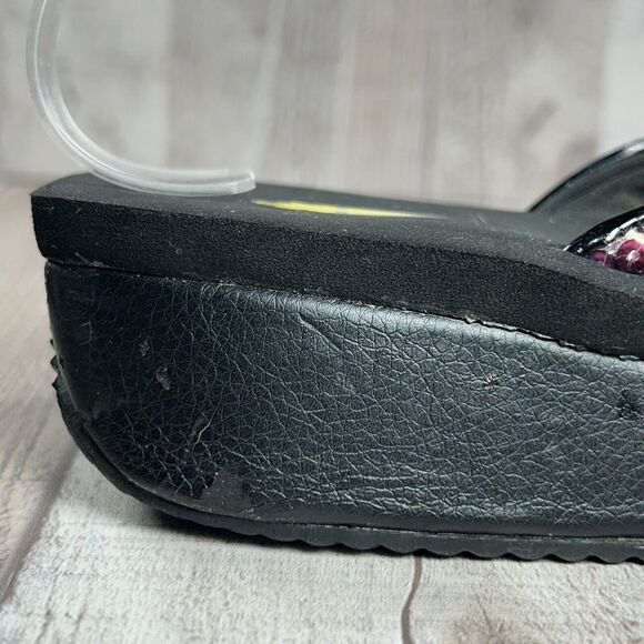 Volatile Y2K Women's Platform Sandal Flip Flop Thong Sequin Slip On Black Size 8 - Picture 12 of 16